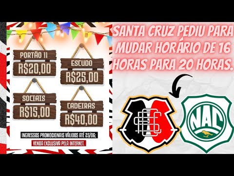 Qual é o horário do jogo do Santa Cruz hoje?